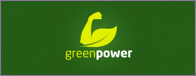 13 green power fitness logo design