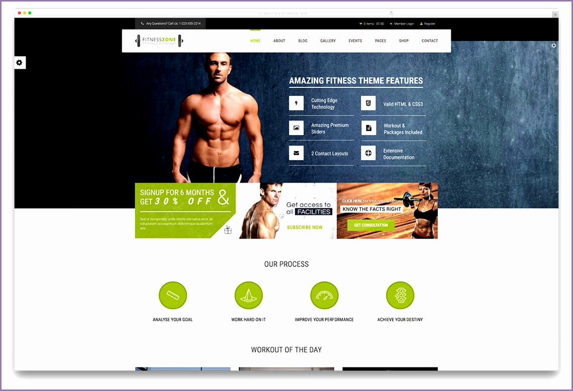 fitness zone healthy lifestyle website template