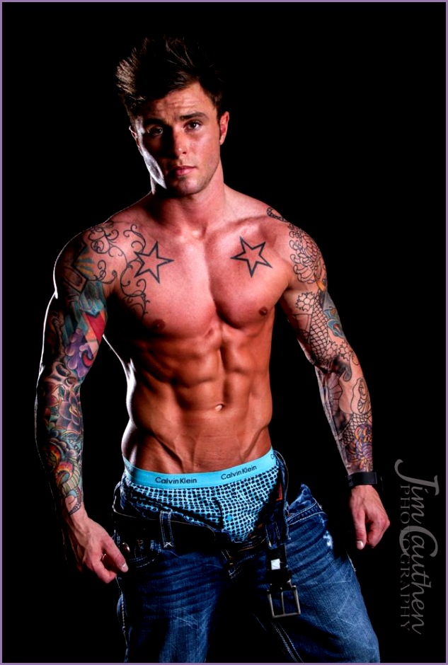 Fitness Model Alex Turner by Jim Cauthen Tattoos and Muscles
