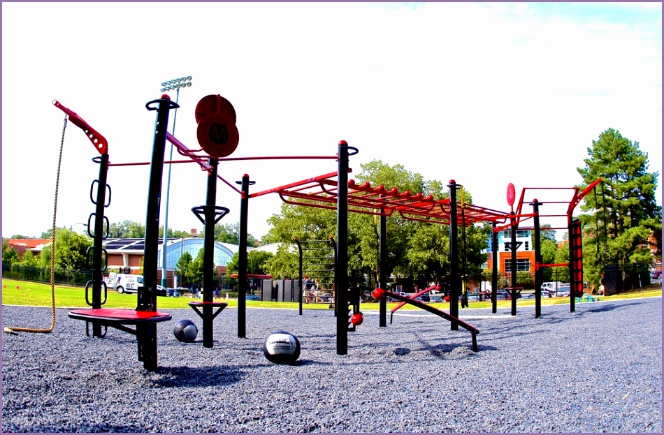 University outdoor fitness area NC State