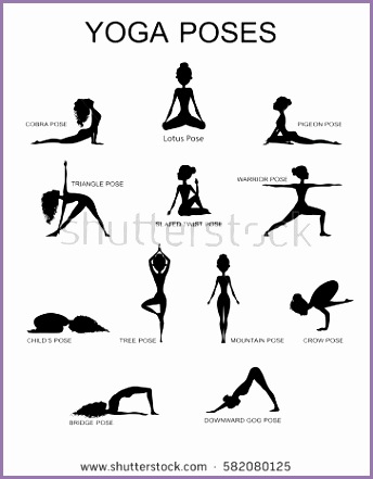 stock vector wonam doing yoga silhouettes of yoga positions on white background stretching figures isolated