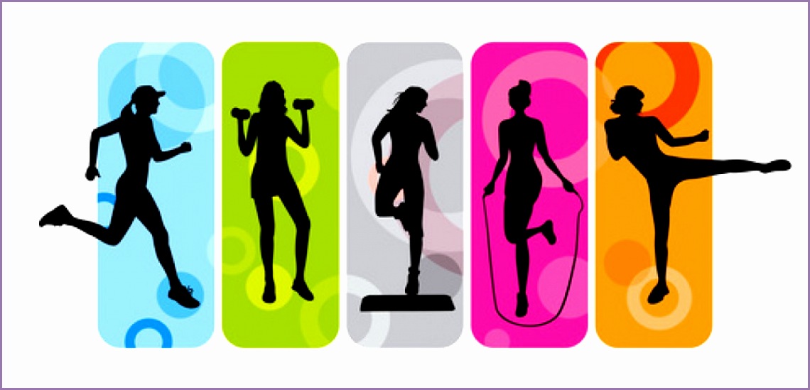 Group fitness class clipart