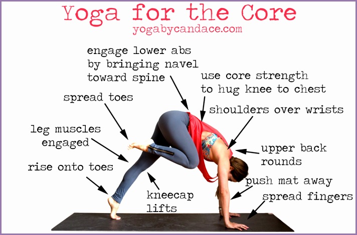 Yoga pose for the core and good tips for stepping to the