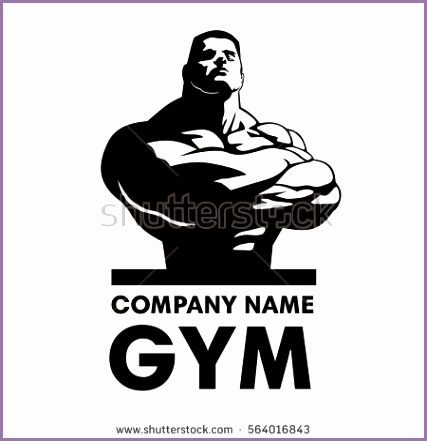 gym logo vector bodybuilder logo design bodybuilder crossing his hands vector image