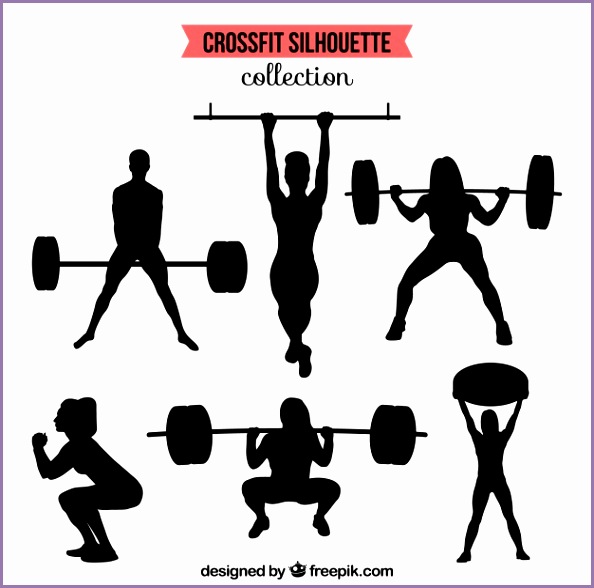 silhouettes collection of people doing crossfit Free Vector