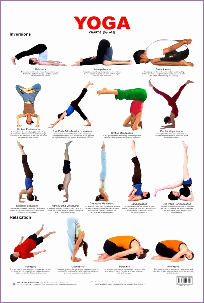 Yoga Chart 6 inversions relaxation Image to Close