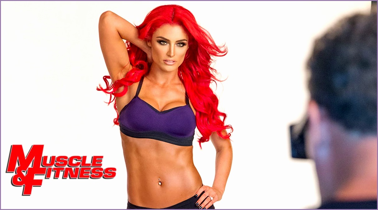 Eva Marie on the set of her "Muscle & Fitness Hers" cover shoot January 2 2014