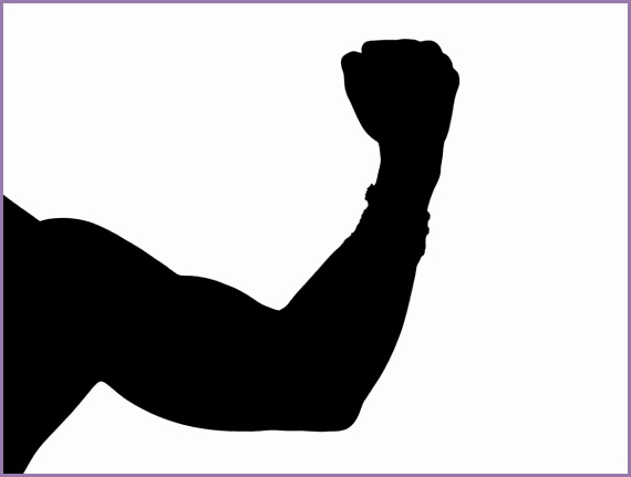 silhouette of a man flexing his muscle