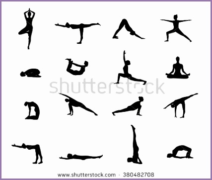 stock vector yoga poses silhouette silhouette black yoga set black silhouette of yoga pose yoga postures