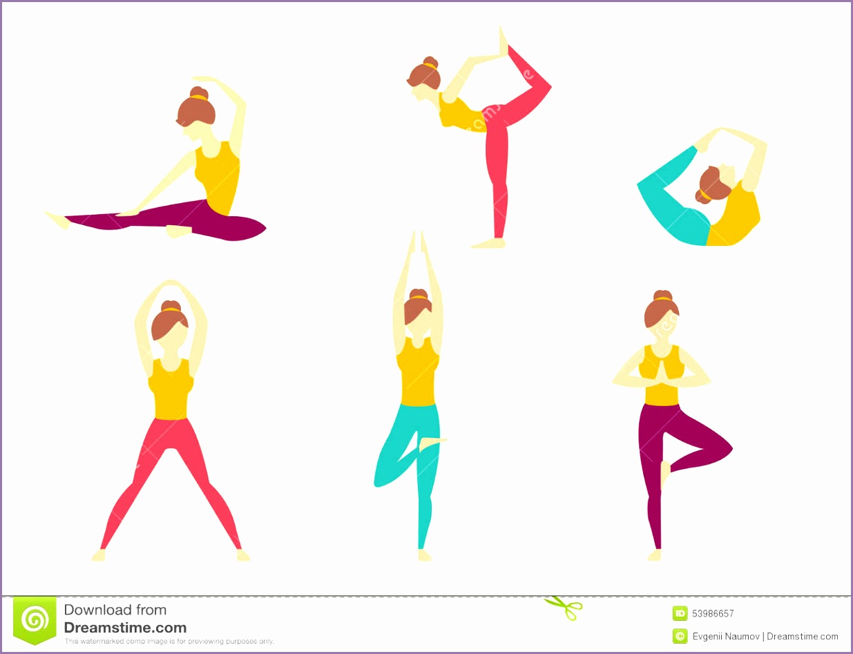 yoga poses vector illustration set