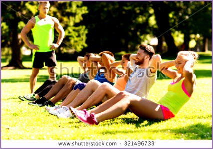 fitness sport friendship and healthy lifestyle concept group of happy teenage friends or