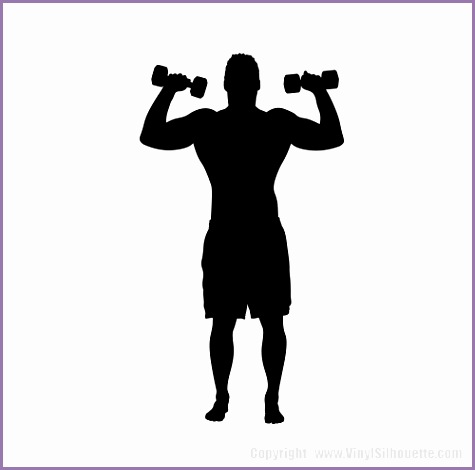 bodybuilder weight room silhouettes