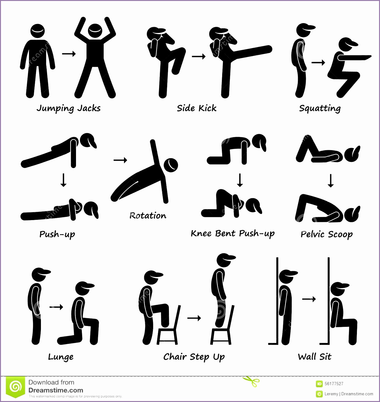 physical fitness exercises clipart