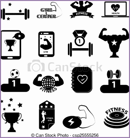 gym fitness icons set clipart vector csp