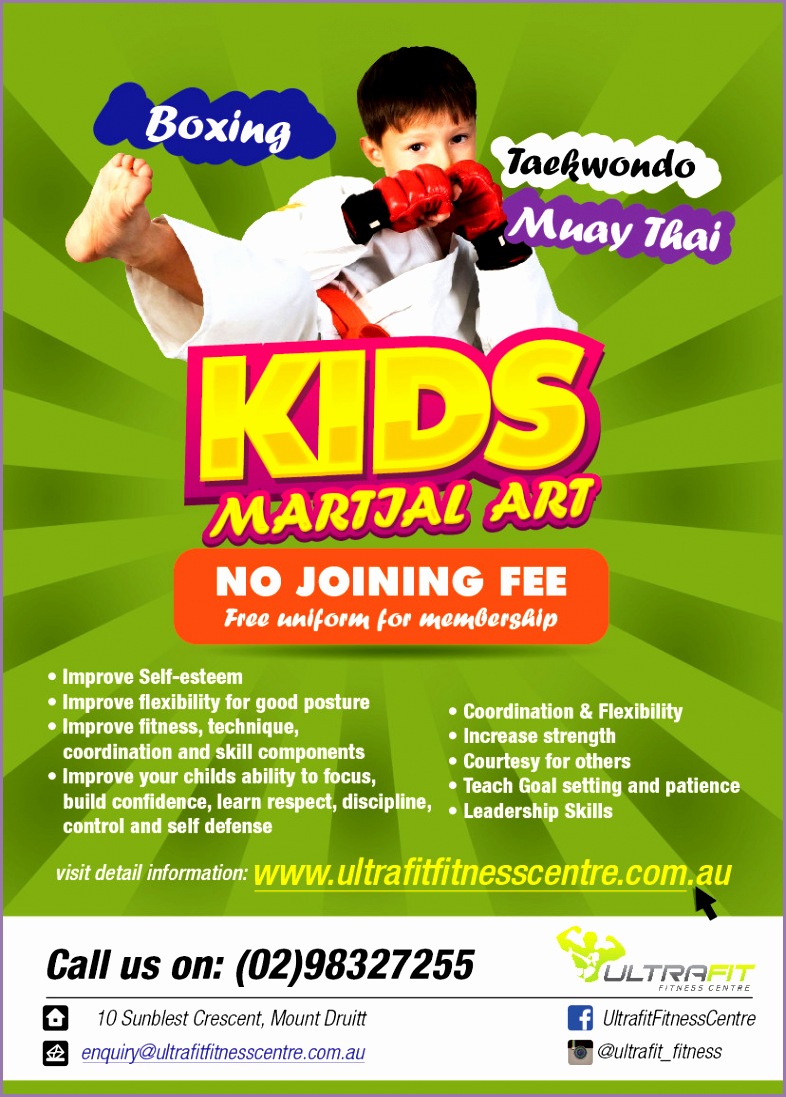 Design a Flyer for Kids Martial Arts Classes